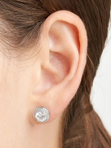 Miniatura 3 de Tienda Essentials Cubic Zirconia Classic Halo Stud Earrings in Sterling Silver