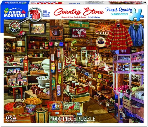 Miniatura 2 de White Mountain Rompecabezas de 1000 piezas con escenas americanas vintage con piezas grandes para adultos y familia de 24 x 30 pulgadas – Country