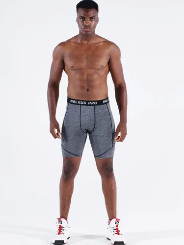 Miniatura 6 de NELEUS Paquete de 3 pantalones cortos de compresión para correr con bolsillos para hombre