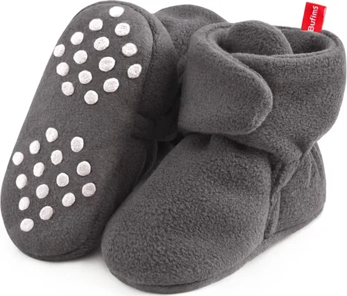 Botines de forro polar para recién nacido, unisex, antideslizantes, para recién nacidos, primeros pasos, zapatos cálidos para la casa para bebés,