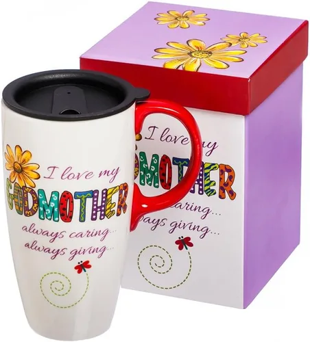 Cypress Home Taza de viaje de café de cerámica con caja de regalo, 17 onzas