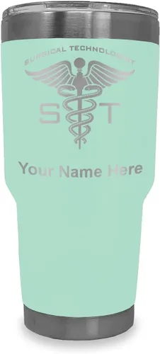 Miniatura 11 de LaserGram Vaso aislado al vacío de 20 onzas, ST Surgical Technologist, grabado personalizado incluido (gris)