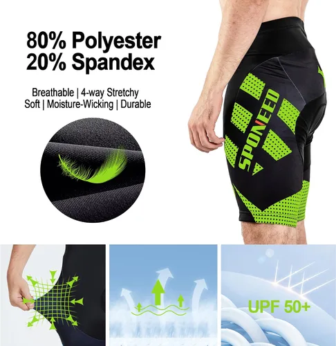 Miniatura 83 de sponeed Pantalones cortos de ciclismo para hombre, pantalones acolchados para ciclismo, ropa de ciclismo