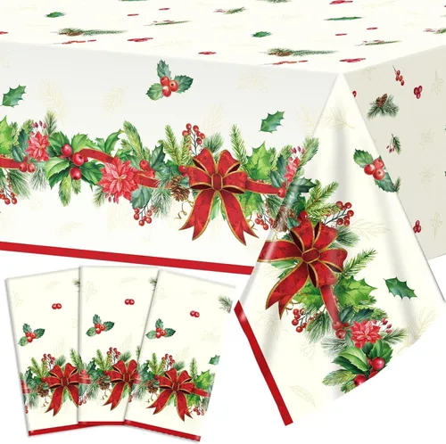 Miniatura 8 de Mantel para fiesta de cumpleaños de vaquera occidental, 3 piezas, 108 x 54 pulgadas, mantel de plástico con temática de vaquera, decoración