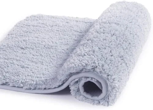 Miniatura 52 de Walensee Alfombra de baño antideslizante (16 x 24 pulgadas, color rubor) absorbente de agua, microfibra suave, lavable a máquina, alfombra de baño