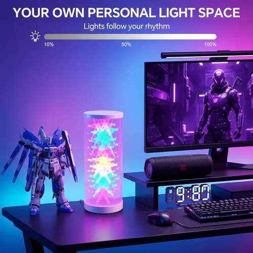 Miniatura 5 de WORLD WIN Prism Glow - Lámpara de mesa RGB – Luz nocturna inteligente que cambia de color para dormitorio, sala de estar y configuración