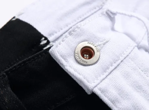 Miniatura 3 de RXXKKK Jeans Flex de ajuste regular de color de contraste para hombre