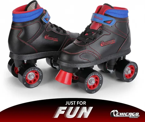 Miniatura 2 de Chicago Skates Sidewalk Roller Skates – Durable, Top Performance Indoor/Outdoor Use Skate Shoes for Girls & Boys, High-Top Boot Safety Youth Quad