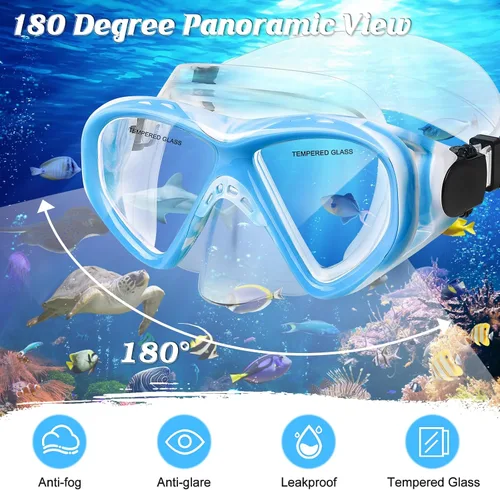 Miniatura 3 de ACQCES Gafas de natación para niños, máscara de buceo para niños y niñas de 5 a 15 años, gafas de natación antivaho de dos colores con cubierta