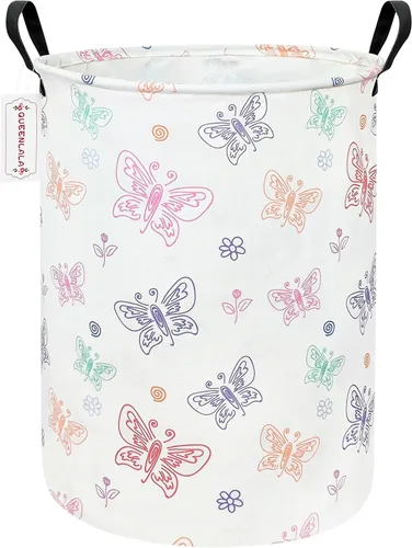 Miniatura 10 de Cesta de almacenamiento grande de QUEENLALA, plegable y redonda, cesta de almacenamiento, cesta de la colada/cuarto de baño/decoración del Juguetes