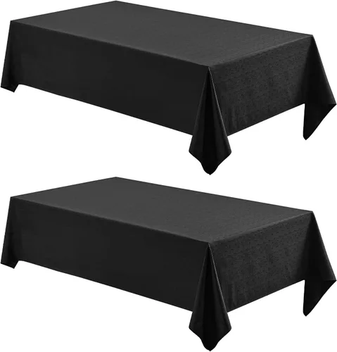 Miniatura 14 de Veblandy Mantel rectangular impermeable de 60 x 104 pulgadas, mantel texturizado de lino, resistente a las manchas y a las arrugas, lavable, mantel