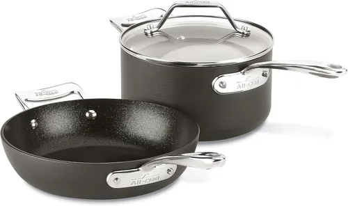 Miniatura 8 de All-Clad Essentials - Juego de utensilios de cocina antiadherentes anodizados duros, 10 piezas, aptos para horno, ollas y sartenes 350F, color negro