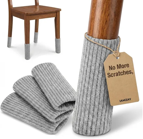Miniatura 23 de 16 Piezas Protectores de Calcetines para Patas de Silla Premium Color Verde Aguamarina para Suelos de Madera Dura - No se Caen Fácilmente - Muy