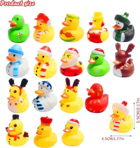 Miniatura 3 de 36 Piezas Patos de Goma de Navidad, Accesorios para Baby Showers Patitos Juguetes de Baño para Niños Regalos para Fiestas de Navidad, Intercambio