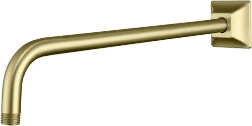 Miniatura 16 de Brazo de ducha de 16 pulgadas con brida, acero inoxidable negro mate de 90 grados, brazo de extensión de cabezal de ducha montado en la pared
