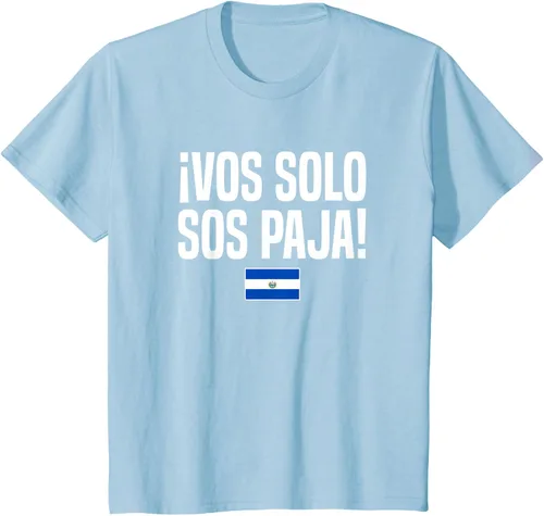 Miniatura 14 de Camiseta Vos Solo Sos Paja Salvadoran Slang Bandera de El Salvador, Negro