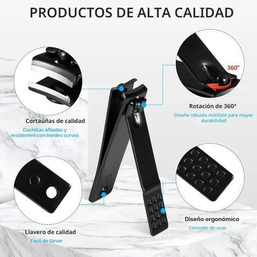 Miniatura 2 de MINKINH Juego de manicura profesional para cortaúñas, kit de manicura de acero inoxidable de 26 piezas, herramientas para el cuidado de uñas