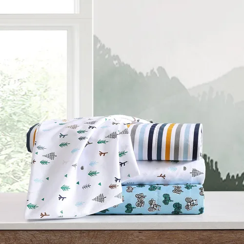 Miniatura 9 de Eddie Bauer Kids - Sábanas individuales XL para niños, ropa de cama resistente a manchas para niños pequeños con fundas a juego, súper suave