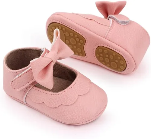Miniatura 5 de Zapatos planos Mary Jane para bebés y niñas, suela suave antideslizante, suela suave, princesa, primeros pasos, de piel sintética, zapatos de vestir