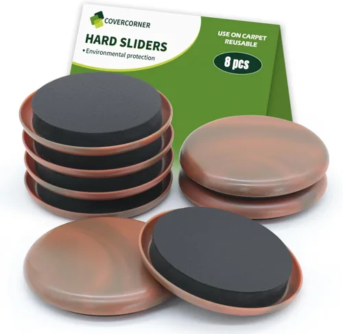 Miniatura 11 de Deslizadores de muebles para alfombra 4 piezas - 9 1/2 pulgadas Deslizadores para mover muebles, protectores de pisos para patas de sillas - Mueve