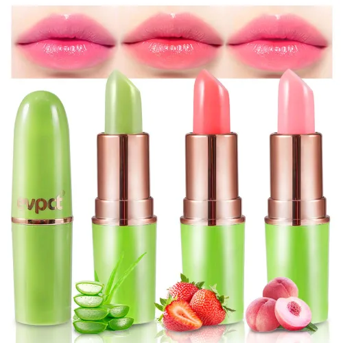 Miniatura 23 de evpct 2 piezas de bálsamos labiales tintados de uva, cambio de color de labios, bálsamo de labios, tono rosa claro, maquillaje de labios, 2 piezas
