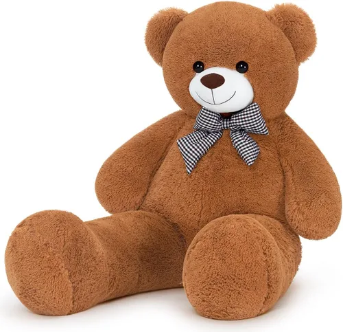 Oso de peluche gigante de 47 pulgadas, animal de peluche marrón grande de 4 pies, oso de peluche de chocolate suave, regalos para novias, niños,