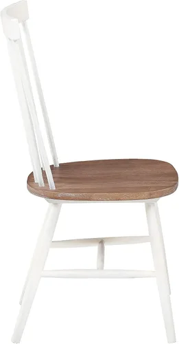 Miniatura 6 de OSP Home Furnishings Eagle Ridge - Sillas de comedor tradicionales de madera maciza estilo Windsor, paquete de 2, color crema