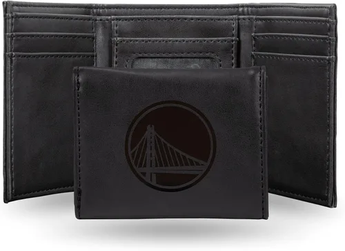 Miniatura 53 de NBA Rico Industries - Billetera triple grabada con láser y tres pliegues, accesorio para hombre Negro