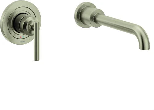 Moen Gibson WT961BN - Grifo de bañera de un solo mango con alcance de boquilla de 10 pulgadas, níquel cepillado, relleno de bañera de alto flujo