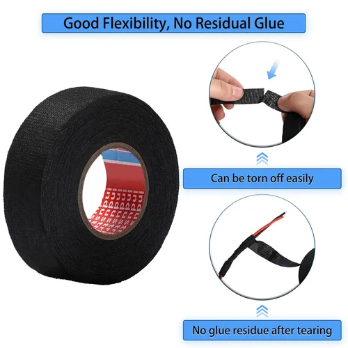 Miniatura 4 de Outus Cinta de tela adhesiva Tesa para arnés de alambre, cinta de telar de alambre para automóvil, cinta de tela impermeable al calor