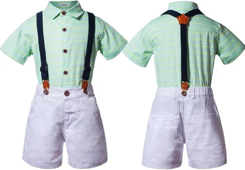Miniatura 2 de Kimocat Conjunto de ropa casual para caballero para niños, camisa corta y pantalón