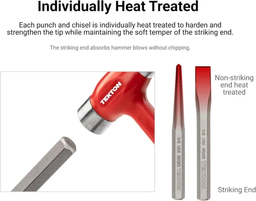 Miniatura 3 de TEKTON Punzón para pasador cilíndrico de 3/32 pulgadas 66063 Fabricado en Estados Unidos