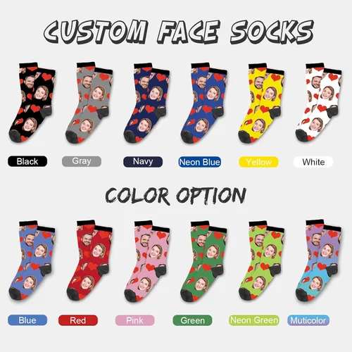 Miniatura 16 de Yofair Calcetines personalizados con foto – Calcetines divertidos personalizados con imagen – Regalos de Navidad personalizados para hombres