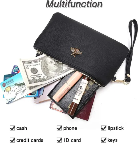 Miniatura 4 de imeetu Women's Wristlet Clutch Purse Leather Cell Phone Wallet Handbag with Wrist Strap