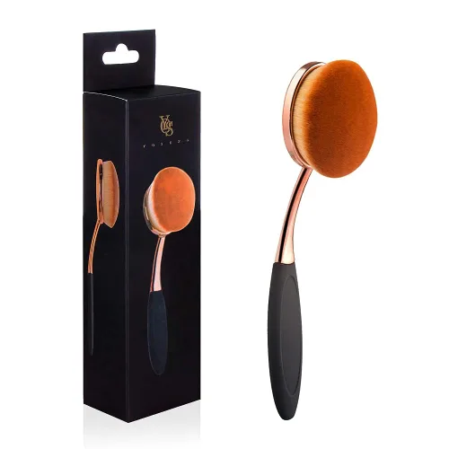 Miniatura 10 de Yoseng - Brocha ovalada para maquillaje, cepillo de base grande, cepillos de maquillaje, aplicación rápida y sin defectos de base líquida, crema