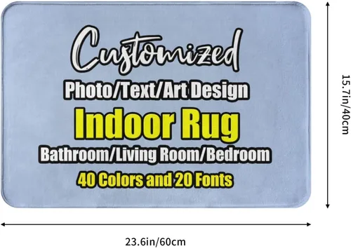 Miniatura 3 de sophiehome Customzied - Alfombras de baño con imagen de texto, alfombra de franela personalizada para interiores para el hogar, dormitorio, baño