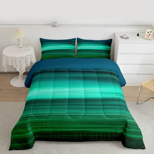 Miniatura 14 de jejeloiu Juego de edredón de dibujos animados para niños, tamaño individual, estampado de gatos, juego de ropa de cama con patrón de hojas, edredón