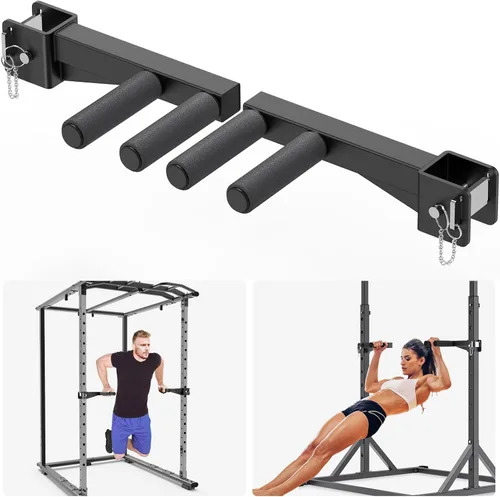 Miniatura 8 de Nordic Hamstring Curl Attachment, Dip Bar, Belt Squat & Safety Spotter Arms for 2"x2" & 3"x3" Power Racks, Home Gym Strength Training Accessories
