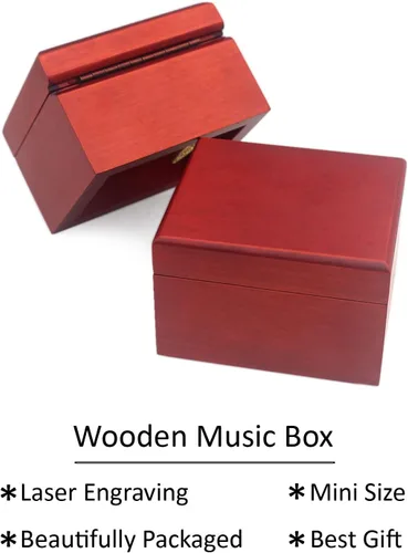 Miniatura 7 de Sinzyo Caja de Música de Madera Tallada de Cuerda Caja Musical Regalo para Navidad, Cumpleaños, Día de San Valentín