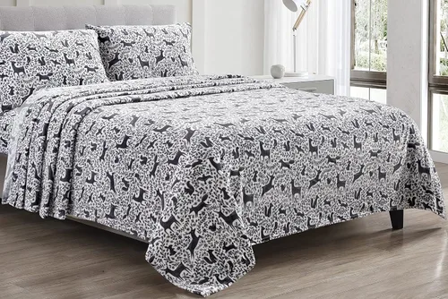 Miniatura 5 de Luxury Elegance - Juego de sábanas de microfelpa de terciopelo extra suave, tamaño individual, 2 piezas, color negro
