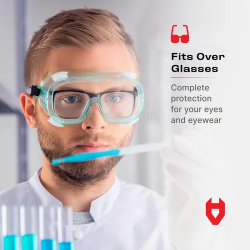 Miniatura 4 de NoCry Gafas de laboratorio de protección con revestimiento antiniebla, lentes transparentes resistentes a los arañazos, 100% de protección UV