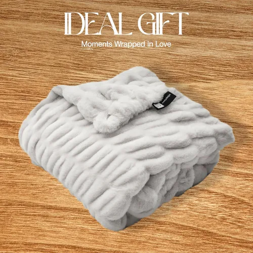 Miniatura 8 de Minky Designs Manta Minky Gris Ceniza – Manta de Tiro de Piel Sintética Ultra Suave para Sofá, Cama y Hogar – Esponjosa, Cálida y Lujosa – Colección