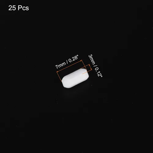 Miniatura 2 de MECCANIXITY Agitador magnético mezclador barra de agitación barra 7 mm (0.28 ") x3mm cilindro forma PTFE recubrimiento imán blanco para laboratorio
