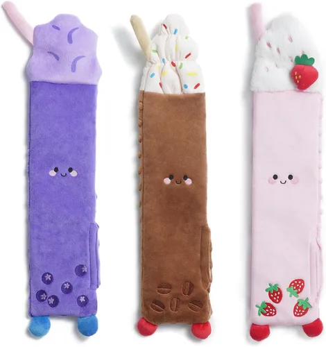 Miniatura 10 de Nocciola Juguetes chirriantes para perros, 5 juguetes de peluche arrugados para perros, juguetes para perros pequeños, medianos y grandes, juguetes