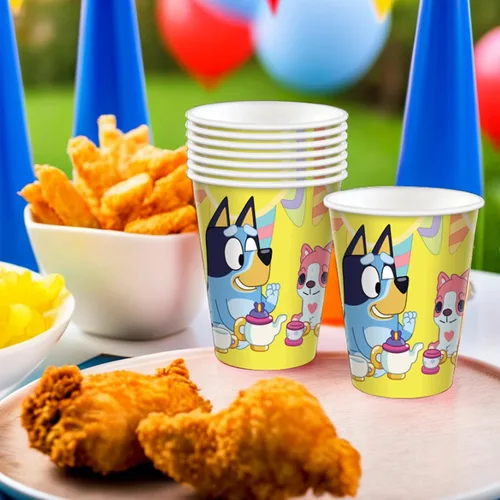Miniatura 2 de amscan Bluey - Taza de papel para fiesta, 9 onzas, color verde, paquete de 8