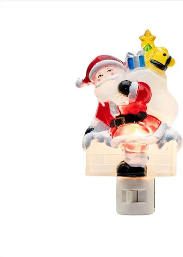 Miniatura 14 de Novelty Lights Lámpara LED copo de nieve blanco puro decoración de Navidad luz nocturna con enchufe giratorio