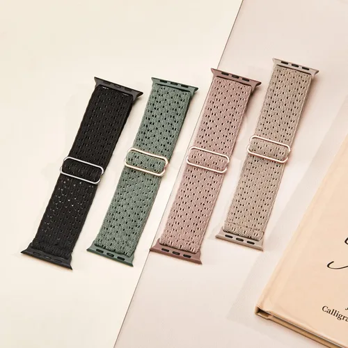 Miniatura 4 de Paquete de 4 correas elásticas Solo Loop compatibles con Apple Watch de 1.496 pulgadas, 1.575 pulgadas, 1.614 pulgadas, 1.654 pulgadas, 1.732