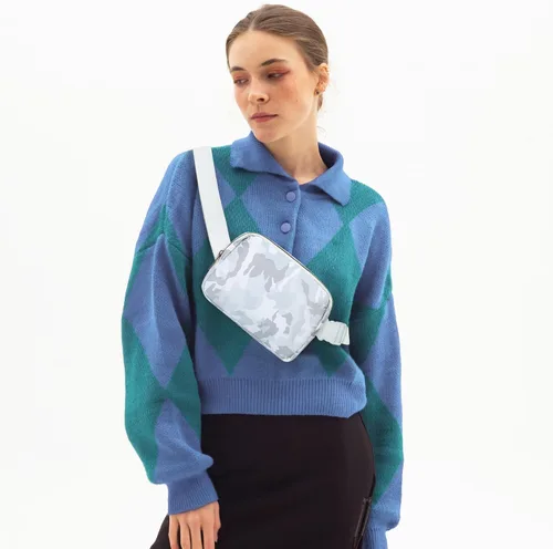 Miniatura 170 de Riñonera cruzada para mujeres y hombres, bolsa para cinturón para senderismo con correa ajustable, riñonera para correr, entrenamiento, deportes