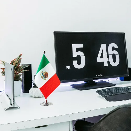 Miniatura 4 de Bandera de México, bandera mexicana, pequeña mini bandera mexicana de escritorio, utilizada para mesa, oficina, aula, hogar, decoración de eventos