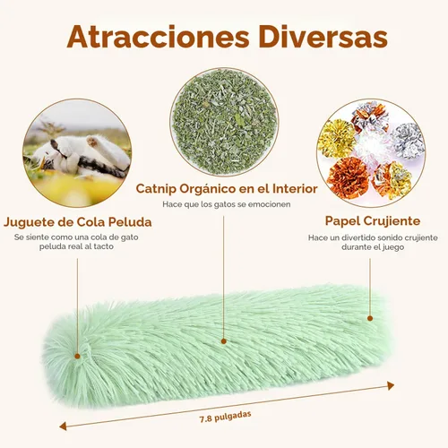 Miniatura 2 de Potaroma Almohadas de juguetes para gatos, paquete de 3, sonido arrugado suave y duradero con hierba gatera en el interior, pateador interactivo